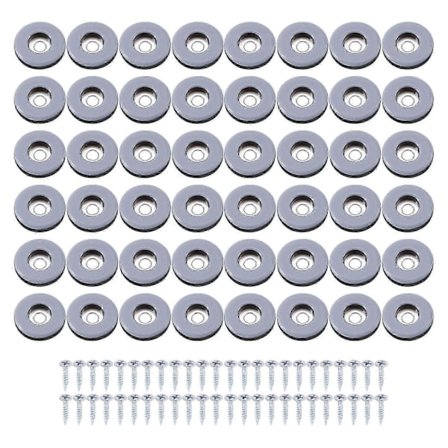 48 stk. møbelglidere PTFE lett bevegelige glidere med skrue gulvbeskytter for flislagte tregulv (25 mm runde) [D]