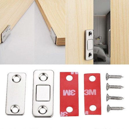 2 stk. Dørmagnet Magnetisk lås Dørlås Møbelmagnet Magnet Ekstremt stærk