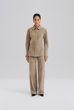 Malina - Felise suede pants - M - Light Taupe