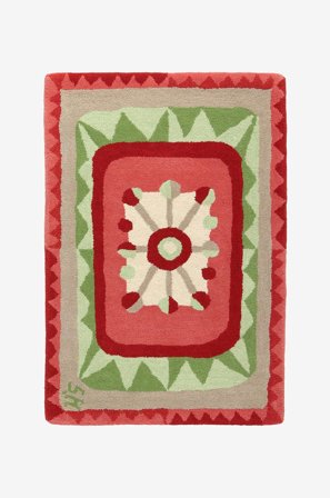 InHouse Group - Ullmatta Zigzag Small - Röd - Ullmattor - 60X90 - Från Homeroom