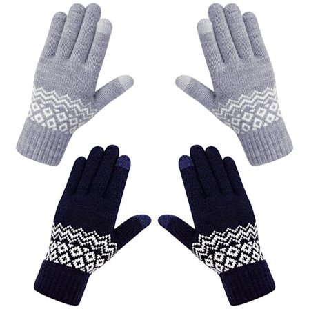 Fashionable hansker dame vinter varme berøringsskjerm vinterhansker snøblomsttrykk hold varmen med kasjmir for kvinner og menn gjenbrukbare