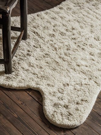 Tigra Kindervloerkleed Wasbaar 125X160 Klein Wit/Beige Wol