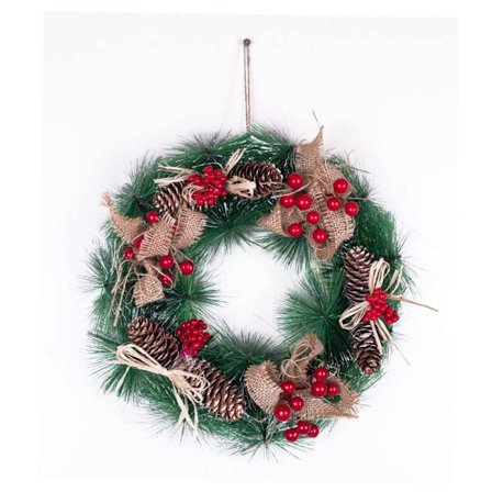 Julekrans Udendørs Vinter Kunstig Krans Flokket 12,5"