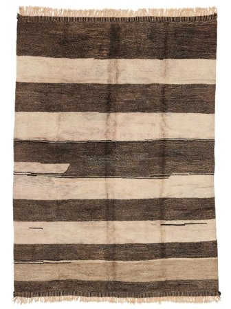 Hand Knotted Berber Moroccan - Mid Atlas 295X412 Wool Rug Orange/Black Large