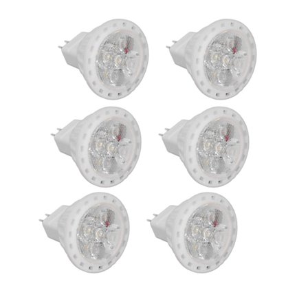 6 kpl MR11 LED-lamppu 4W GU4 kaksoisnastainen himmennettävä 360lm lamppu kävelytielle puutarhamaisema-alueille 220V valkoinen valo 6000K