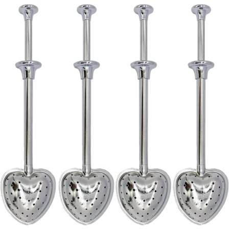 4 stk. rustfritt stål te-infuser te-sil sukker mel sikt pulverisert sukker shaker støvfilter te-intervall