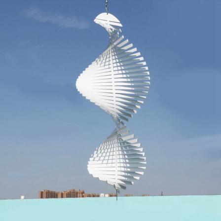 Kinetisk tom sublimering vindspinner 3D spiral vindklokke skulptur hengende utendørs innendørs hagedekor 10X25Cm