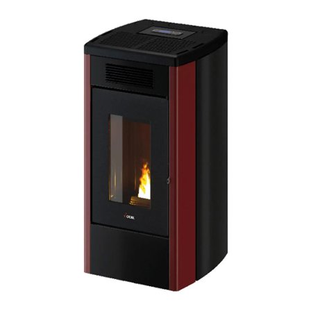 Stufa a pellet Cadel Atena Plus 14 ad aria canalizzata 14 kW - WiFi ROSSO
