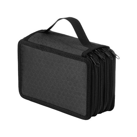 72 Fack Nylon Pennfodral Case SVART - high quality