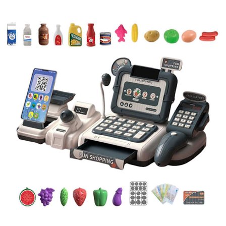 Kassakoneleikkisetti valoilla ja äänillä, yhteensopiva tyttöjen syntymäpäivälahjojen kanssa