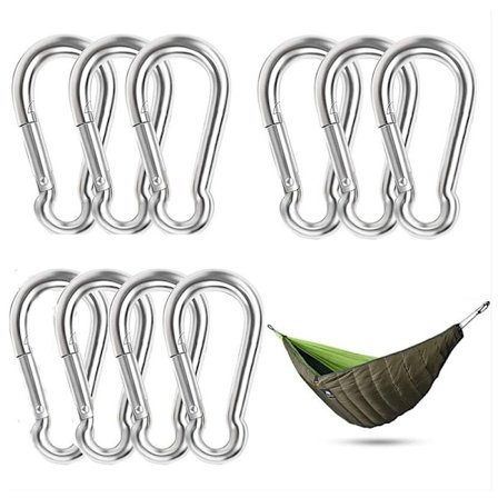 10 stk. Rustfrit Stål Karabiner Fastgørelse Karabiner Snap Clip