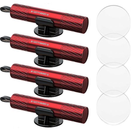 Verktøysett for kjøretøysikkerhet: 4-pakning vindusknuser og sikkerhetsbeltekutter for nødutgang