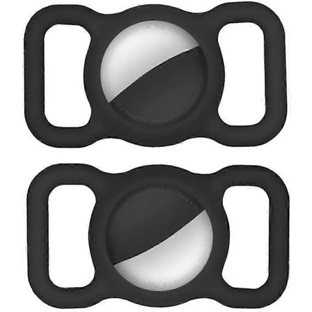 Airtag Hundhalsbandshållare (2-pack) Kompatibel med Apple Airtag Katthalsbandshållare, Air Tag Hållare för Djurhalsband, Air Tag Skalfodral för GPS-
