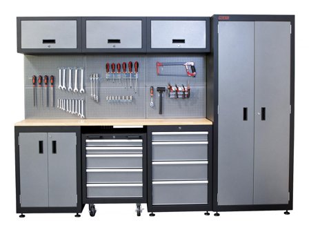 PELA 541054 Garageinredning grå/svart, Garageinredning & förvaring