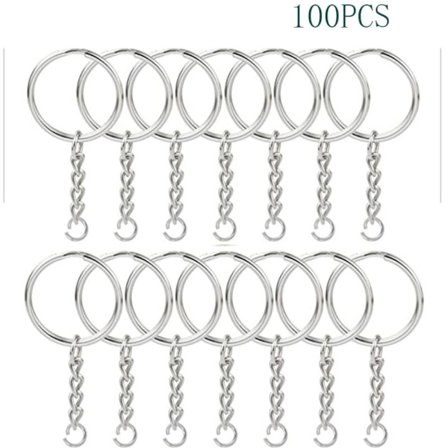 100 stk Nøgleringe Metal Nøglering 100 stk