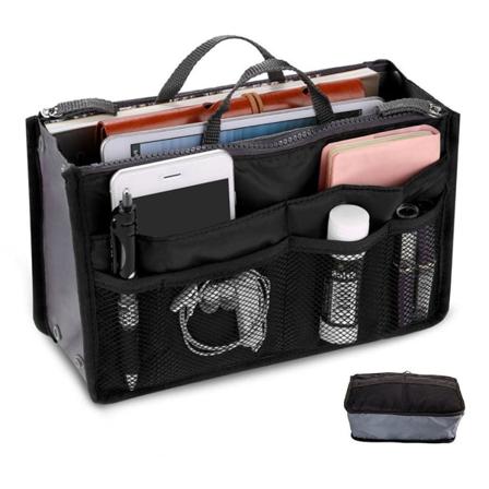 Bag in Bag Väskinsats innerväska svart 28cm * 18cm * 3-10cm black 28cm * 18cm * 3-10cm