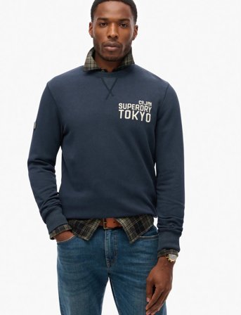 Superdry Workwear Applique Sweatshirt - Navy - XXL