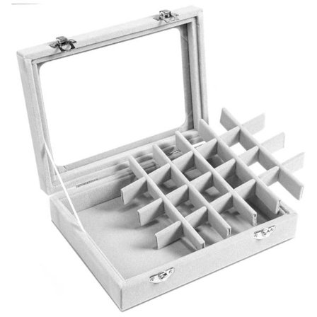 UNIQ smykkeskrin i grå velour