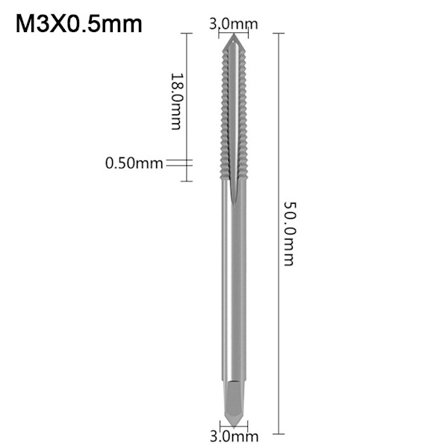 Tapboreskaft Tapborekroner M3X0.5LIGE LIGE