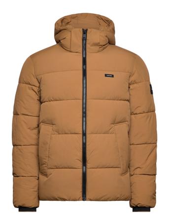 Crinkle Nylon Quilt Jacket Fôret Jakke Brun Calvin Klein*Betinget Tilbud