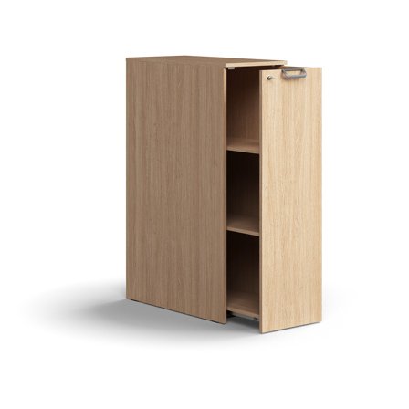 Seitenschrank QBUS rechts, abschließbar, 1250x400x800 mm, Eiche