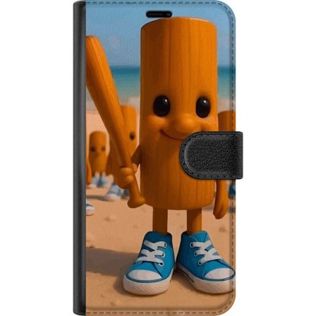 Yhteensopiva Lompakkokotelo Nothing Phone (2) Italialainen aivokehityksen rannikkoteema - Puinen hahmo sinisillä kengillä ja baseball-mailalla