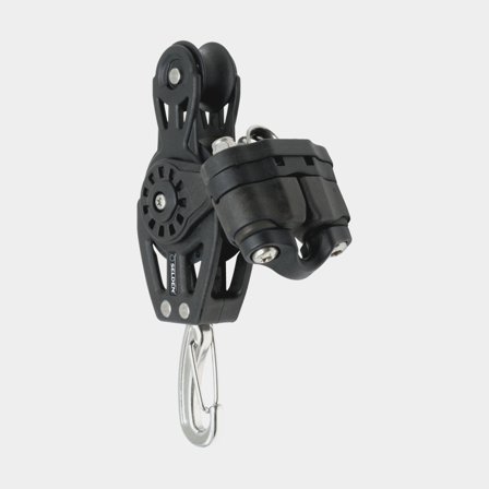 Vioolblok met D-sluiting Seldén BBB 40, vast, met kogellager, met dubbele schootklem, geschikt voor lijnen Ø3 - 7 mm