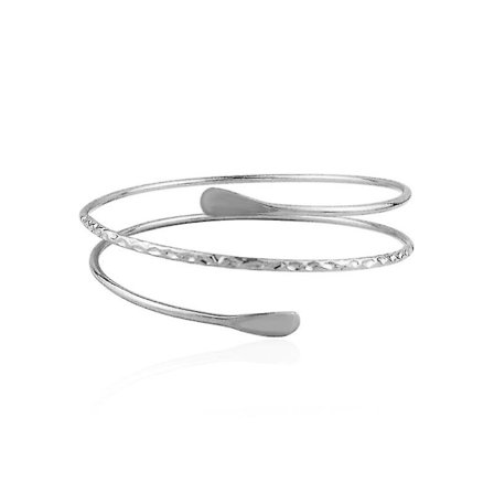 Punk Övre Arm Justerbar Armband Öppen Manschett Armband Spiral Armband Enkelt Virvelblad Armband För Kvinnor Flickor