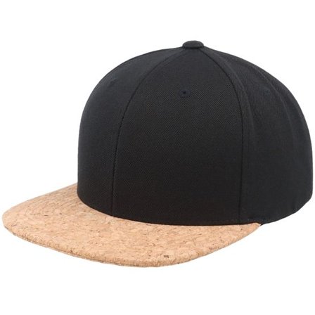 Yupoong - Svart snapback Keps - Kids Black/Cork Snapback @ Hatstore