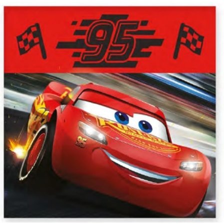 Disney Cars Handduk med flaggmotiv, ansiktshandduk, 30x30 cm