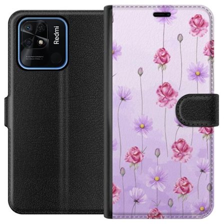 Kompatibel Tegnebogsetui til Xiaomi Redmi 10C Petal Reverie Lilac Mist