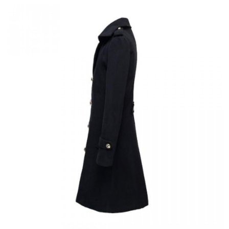 Lång trenchcoat för män yllerock Slim affärsmode