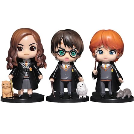 3 stk/sett Harry Potter Ron Hermione Figurer Leke Modell Dukke Leke Borddekorasjon Ornamenter Gaver