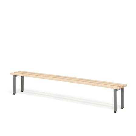 Changing room bench ELITE, 1800x300x390 mm, beech, dark grey
