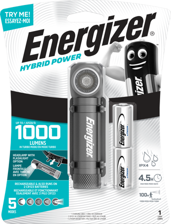 Energizer Hybrid Power Håndlampe 1000 lm, Belysning