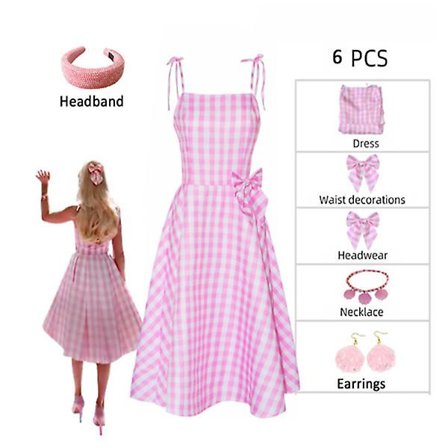 Barbie Kostume til Kvinder Barbie Kjole Bedårende Rosa Dame Cosplay Piger Tøj Kvinde Halloween Klassisk Dukke Rollespil Barbie Dress Up