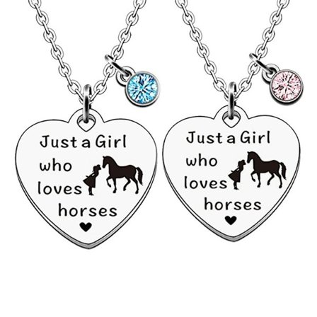 Heste Smykker Heste Charm Halskæde Gave til Piger Gave Halskæde Hestegaver til Piger Halskæde til Kvinder Graduation Gave (2 stk)