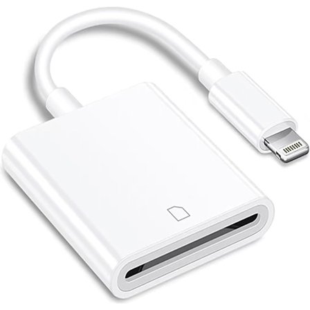 (Apple MFi -sertifioitu) Lightning - SD -korttikameran lukija iPhonelle, Trail -kameran katseluohjelman SD -muistikortin lukija -sovitin, yhteensopiva