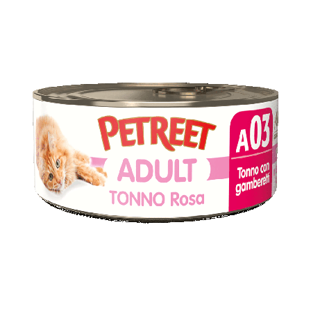 Petreet Adult Tonno Rosa Con Gamberetti Per Gatti Lattina 70g