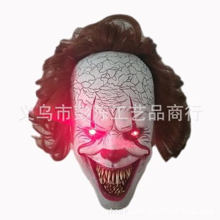 Glødende klovnemaske cosplay Halloween horror hodeplagg tilbake sjel klovnemaske ny tilbake sjel klovn The Clown Returns【Glowing Fangs】