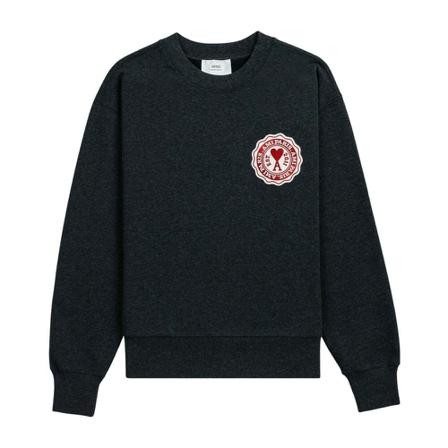 Ami Paris Round-neck Strik Sort, Herre Strik