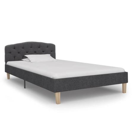 Vidaxl Sängram Mörkgrå Tyg 100x200 Cm Grå