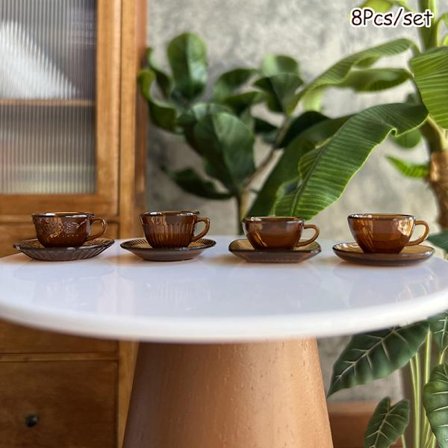 1Set Dockhus Miniatyr Tekopp Fat Kaffekopp Modell Gul