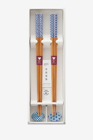 Kawai - Presentask med ätpinnar Kawai grafiskt mönster - Brun - Bestick - Från Homeroom