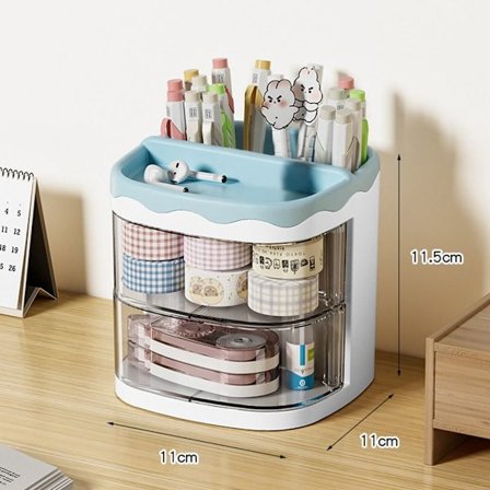 Kosmetikk Oppbevaringshylle Blyanter Oppbevaringsstativ BLÅ