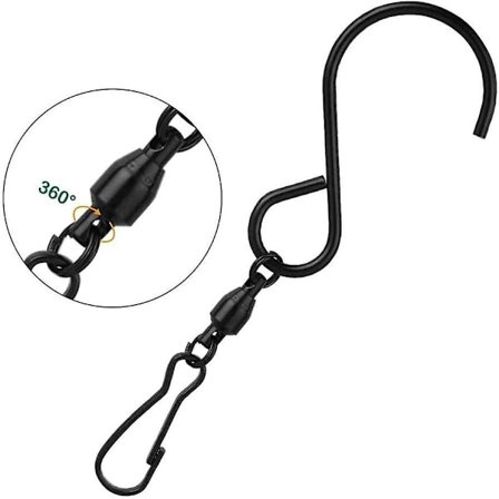 Swivel Hook Clips, 8 Pack roterande rostfritt stål S-krokar Swivel Hooks Clips