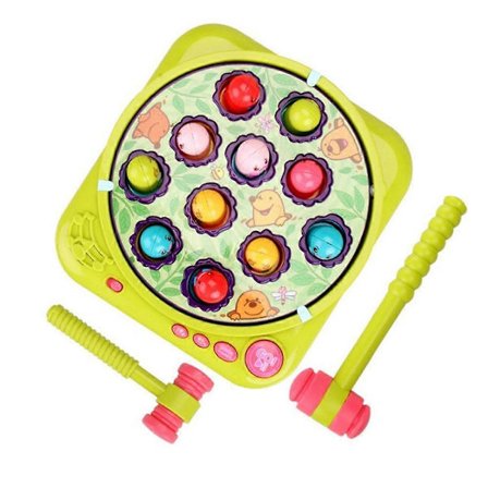 Interaktivt slå-en-muldvarp legetøj justerbare hastighedsniveauer med musik lyse farver med hamre til børns udendørs indendørs sjov familiespil 