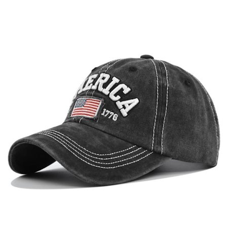 Distressed Broderad Baseball Cap Amerika Broderad Baseball Cap Amerikanska flaggan Retro Duck Tongue Hat Partihandel