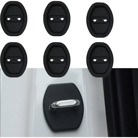 6 stk. Silikone Dørlås Beskyttelseskappe til Bil, Silikone Dørlås Beskyttelseskappe til Bil, Dæmper Lyddæmper Låsebeskyttelse
