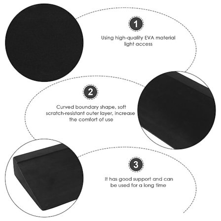 Yoga Tilbehør Yoga Skrå Bræt Sort Skum Yoga Kile Yoga Skrå Træsten